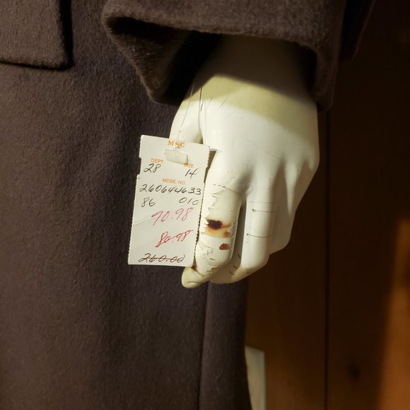 NWT Alorna Vintage Brown Wool Trench Coat Women's Size 16 - Picture 10 of 10